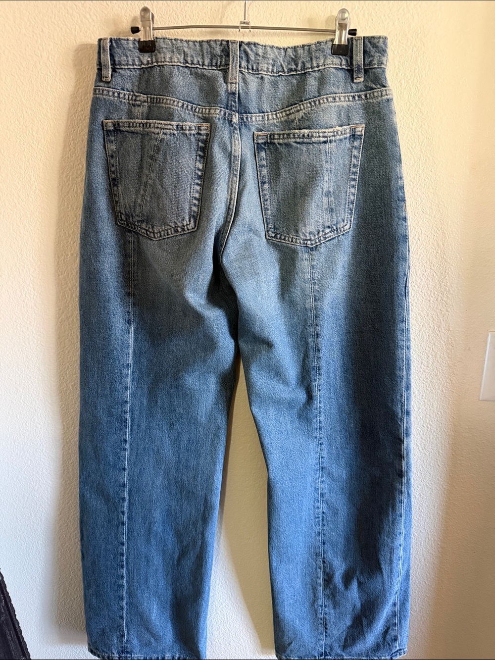 High-Waisted Straight Leg Jeans Front Seams  Medium Blue 8 Downtown Girl Y2K 90s - Picture 3 of 5